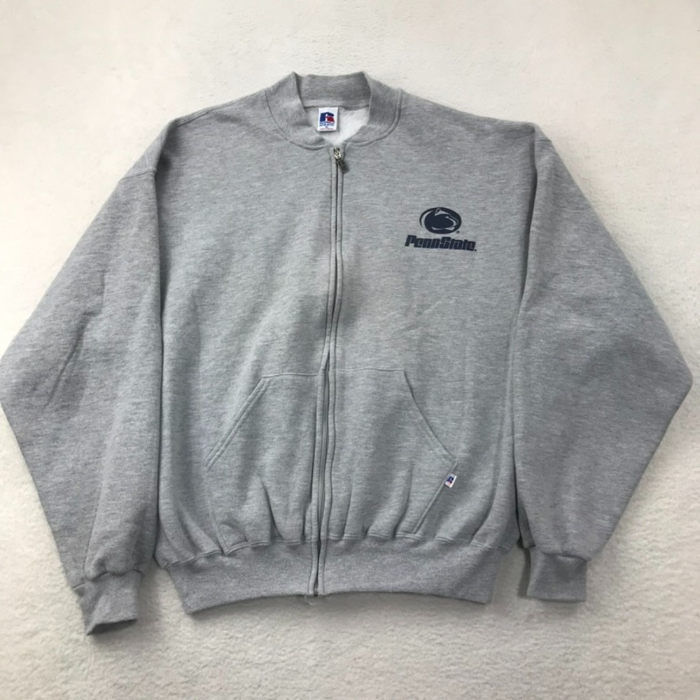 Vintage Penn State Nittany Lions Sweatshirt Jacket Mens XL Grey Y2K 90s Full Zip